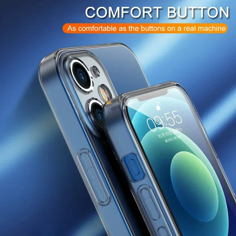 2 PCS Soft Transparent Back Cover for IPhone