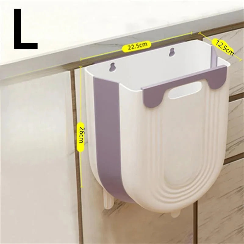 6L10L Kitchen Folding Hanging Trash Can Wall Mounted