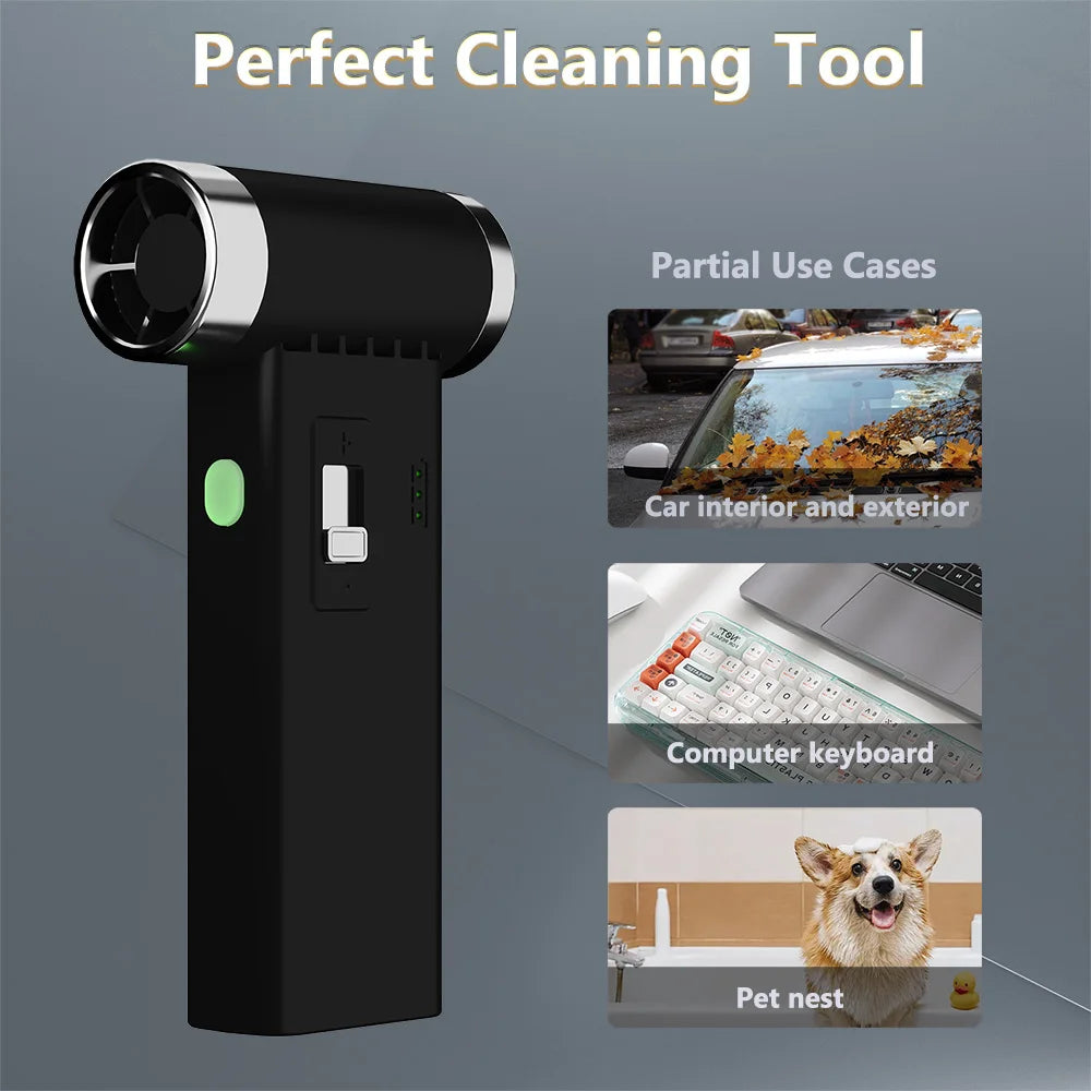 110000RPM Powfull Cordless Compressed Air Duster, Rechargeable Brushless