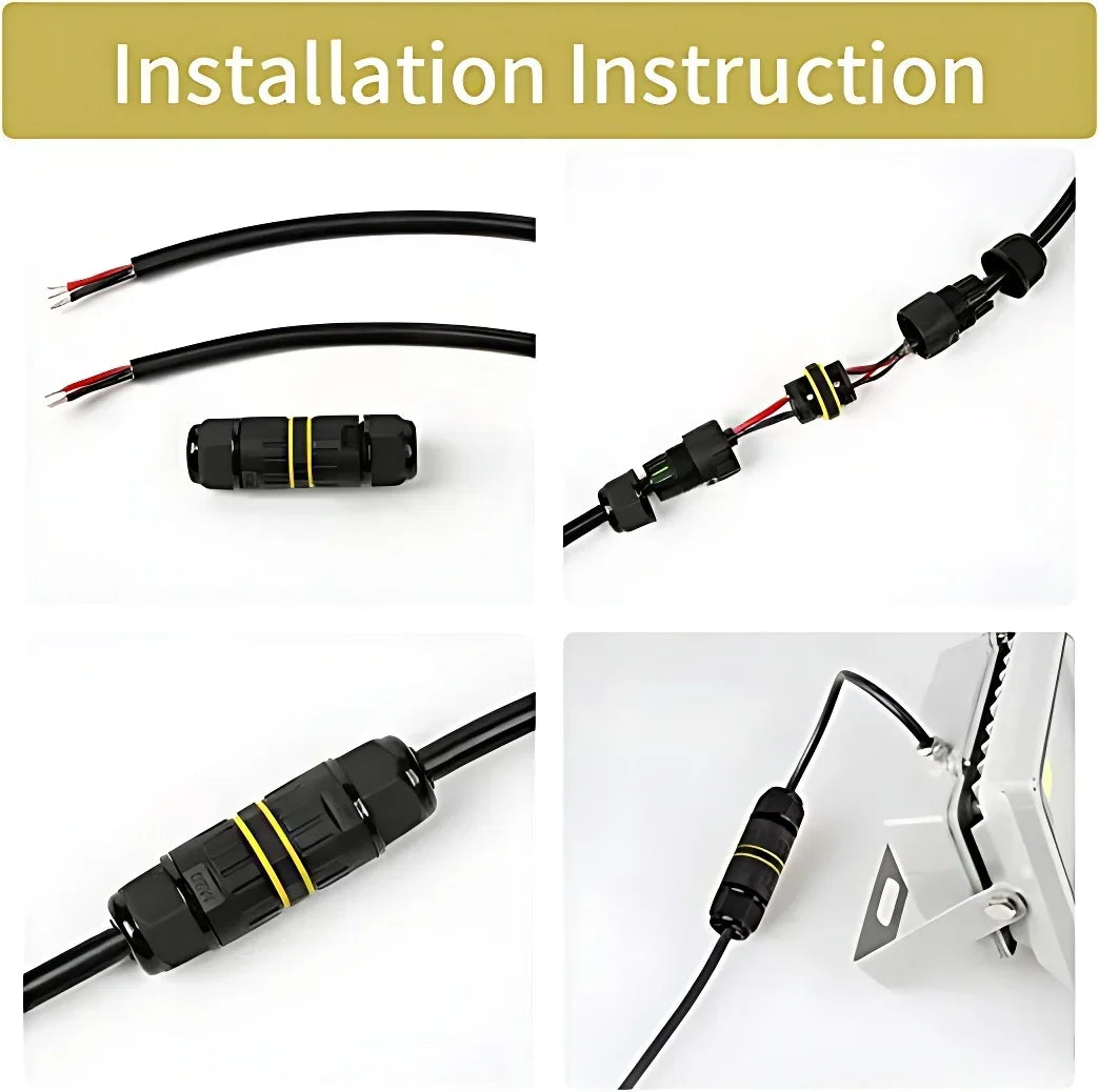 IP68 Outdoor Waterproof Junction Box Electrical Cable Connector,