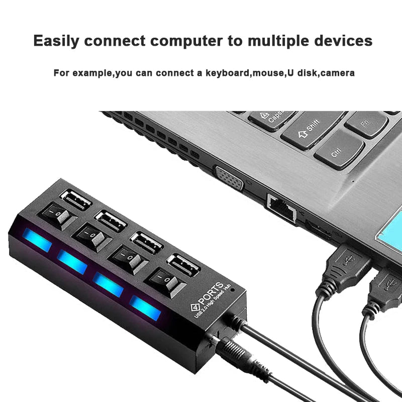 USB 2.0 Hub Multi USB Splitter Ports Hub