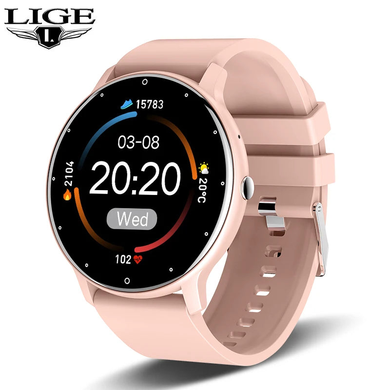 LIGE Smart Watch Women Men Full Touch Screen Bluetooth