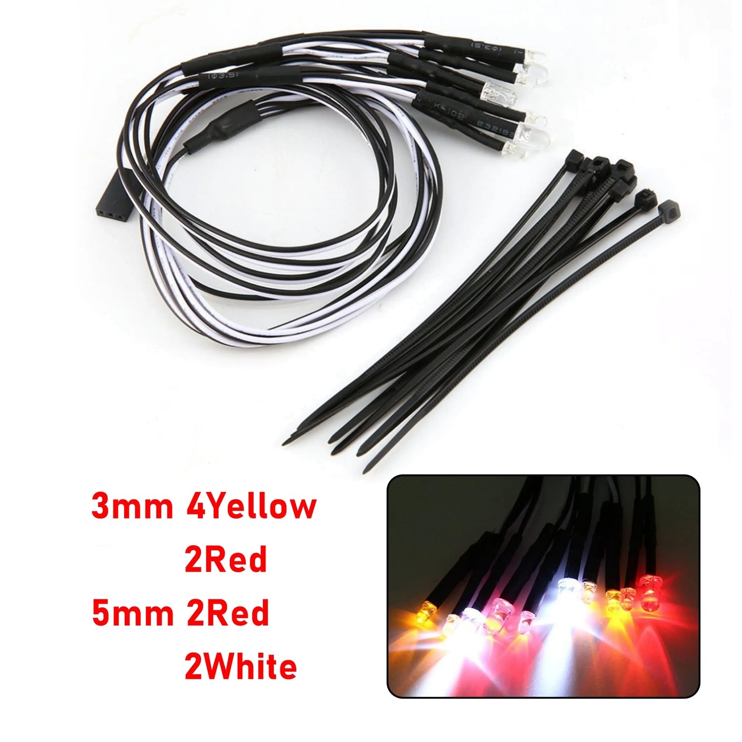 RC LED Light Kit Headlamps for 1/10 1/8
