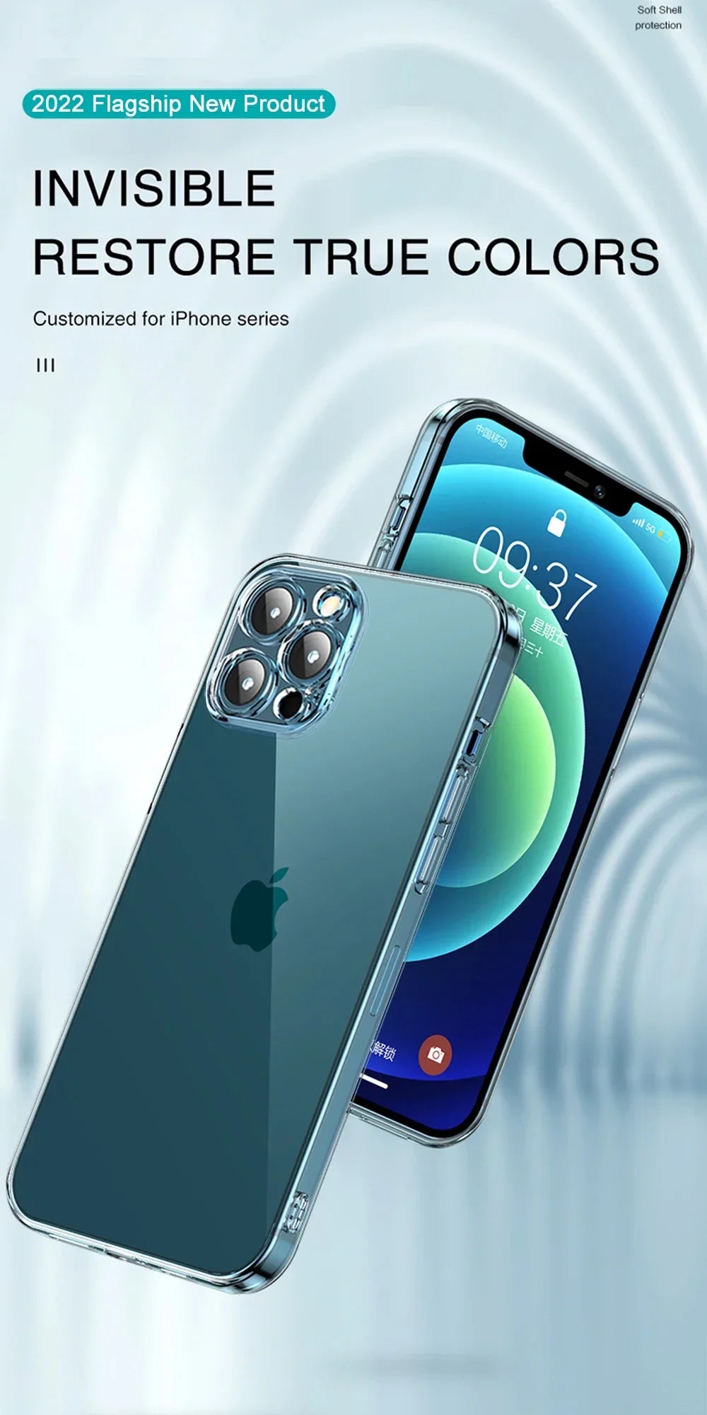 2 PCS Soft Transparent Back Cover for IPhone