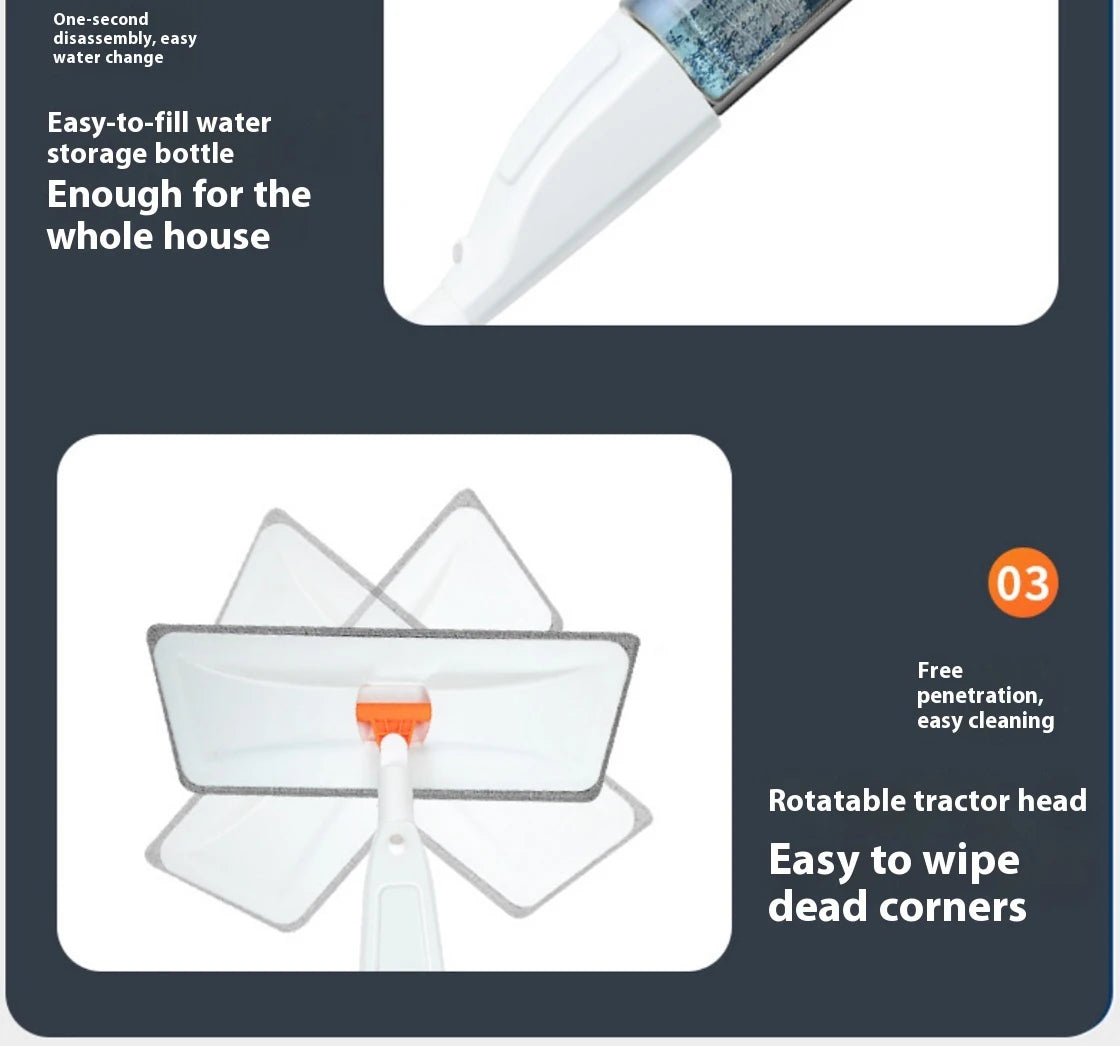 New Large Household Spray Mop With Replaceable Microfiber