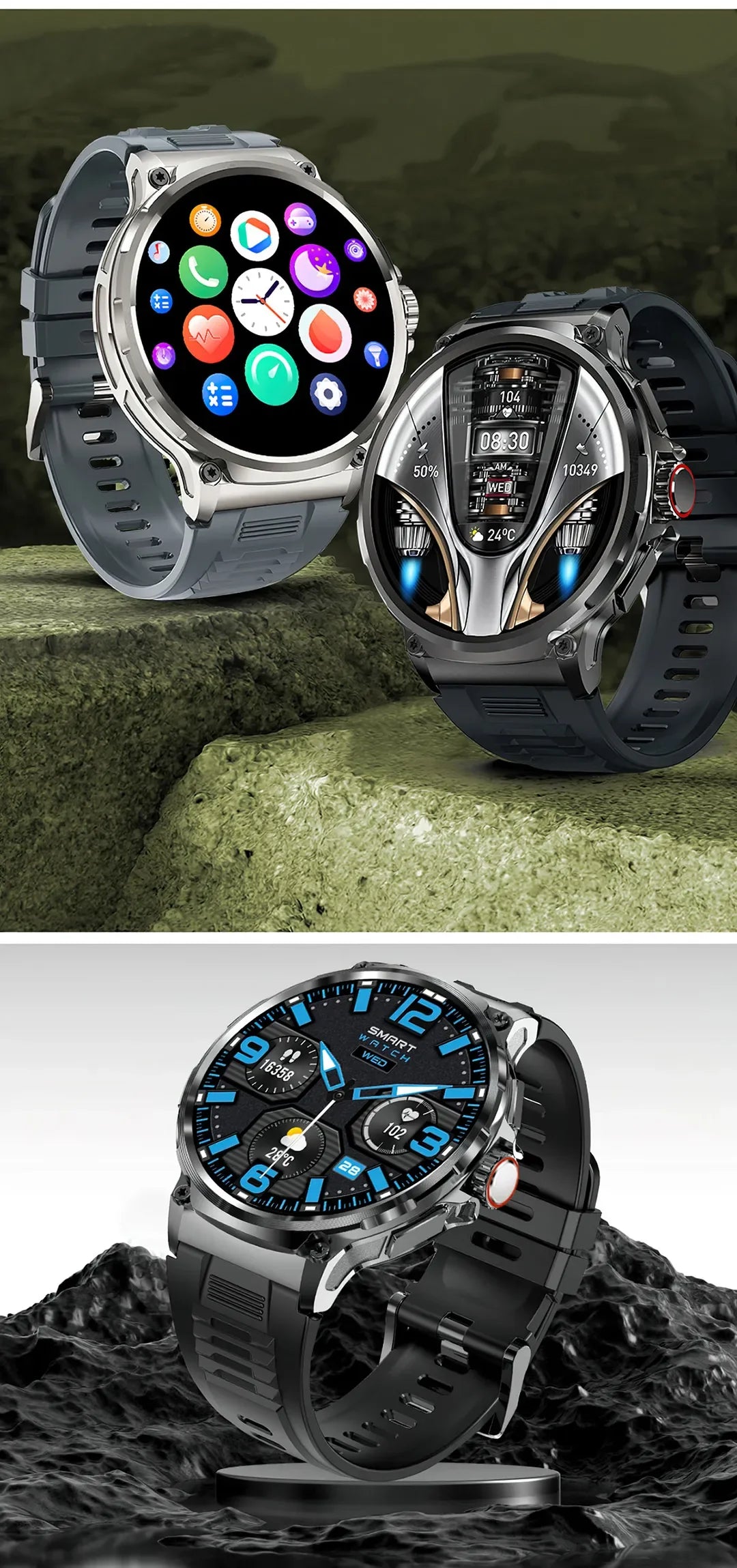 New 710mAh Bluetooth Call Smart Watch Men Sports