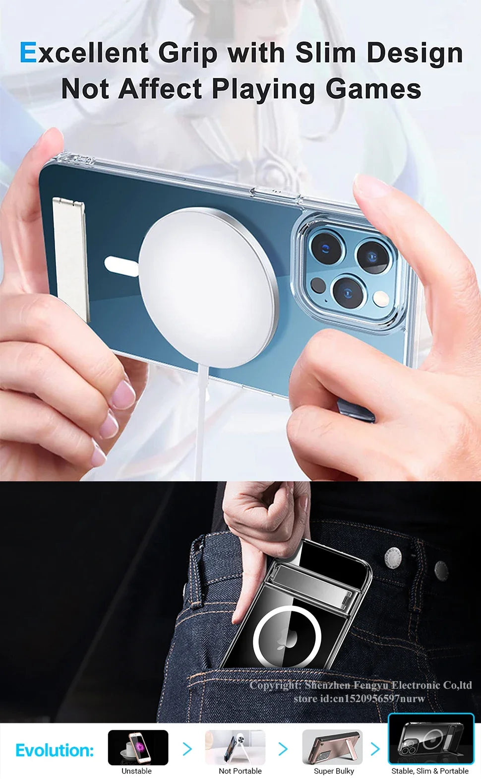 Clear Magnetic Phone Case for iPhone 16 15