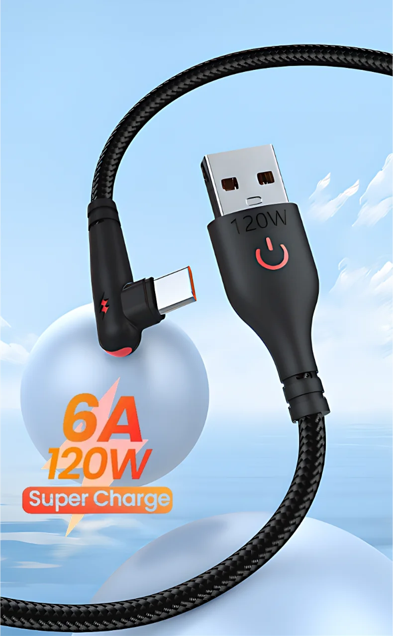 90 Degree Elbow Type C USB Fast Charging