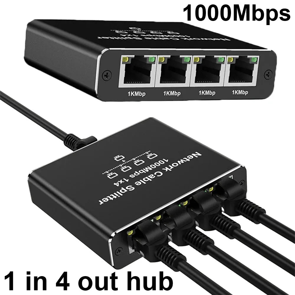 MZX 1-in-4-out 1000M Gigabit Network Hub Switch RJ45