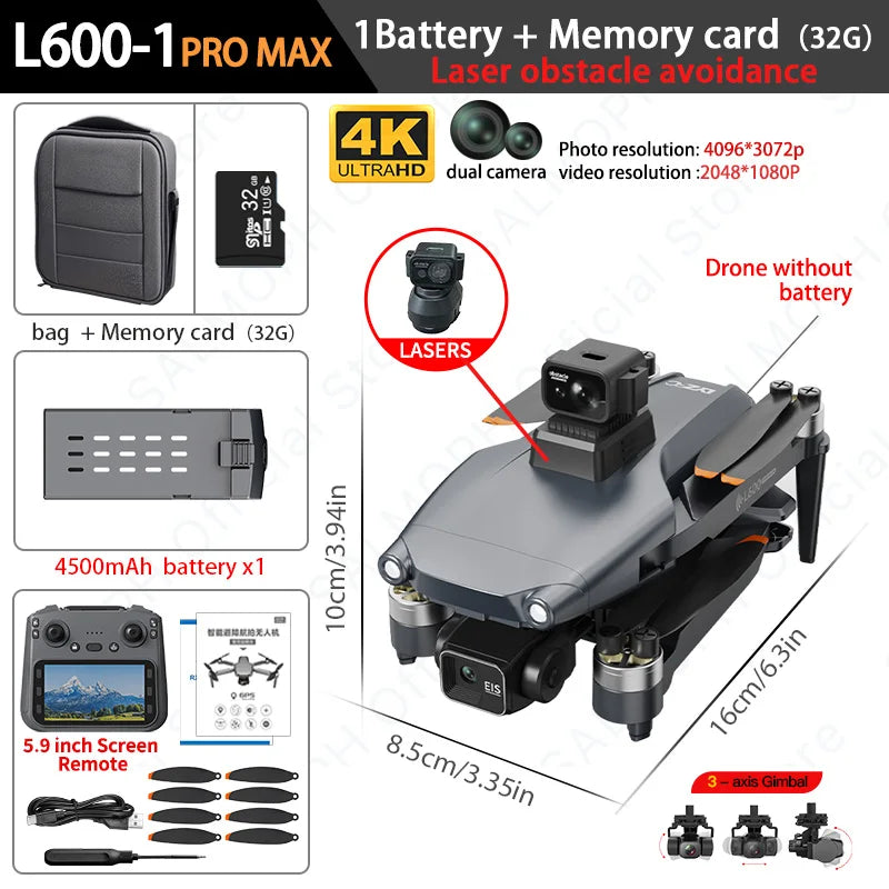 L600-1PRO MAX GPS Professional Drone With 4K HD