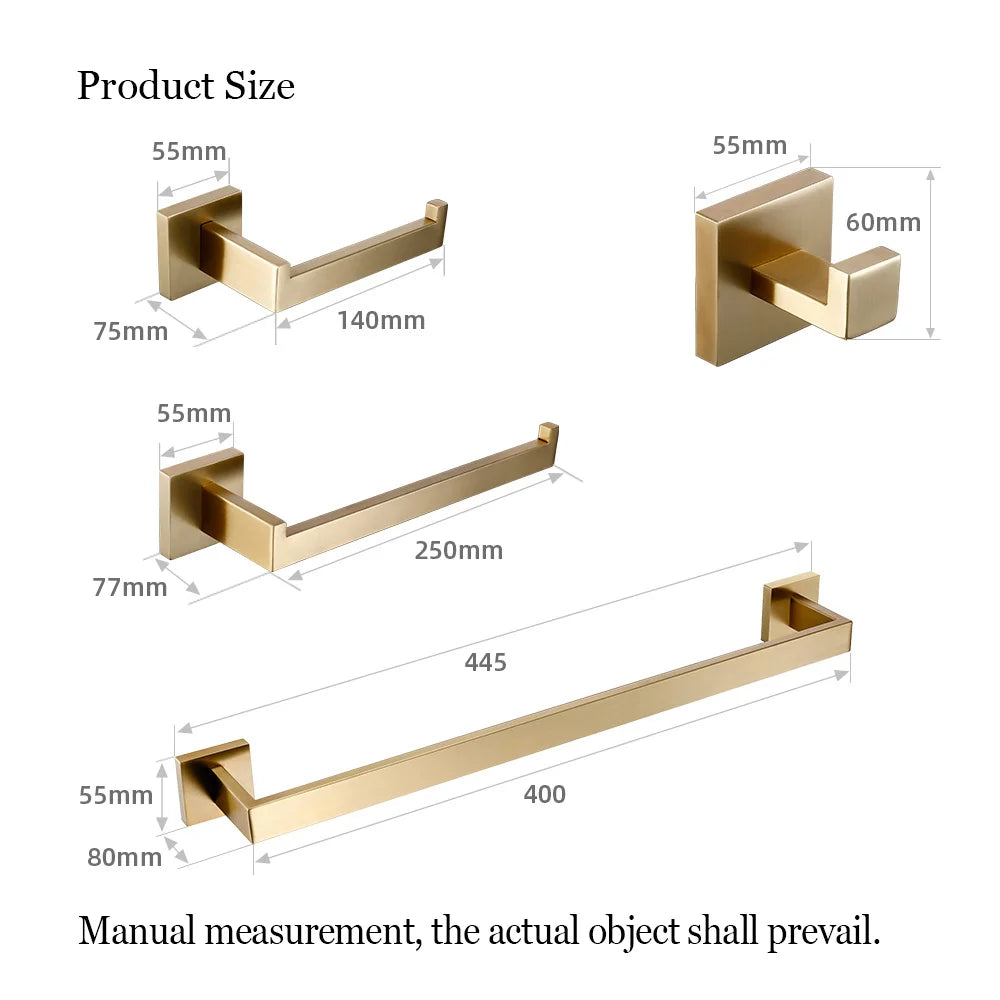 Matte Gold Towel Rack 304 stainless steel Towel