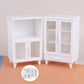 2Pcs/set Miniature White Cupboard Display Cabinet Storage Lockers
