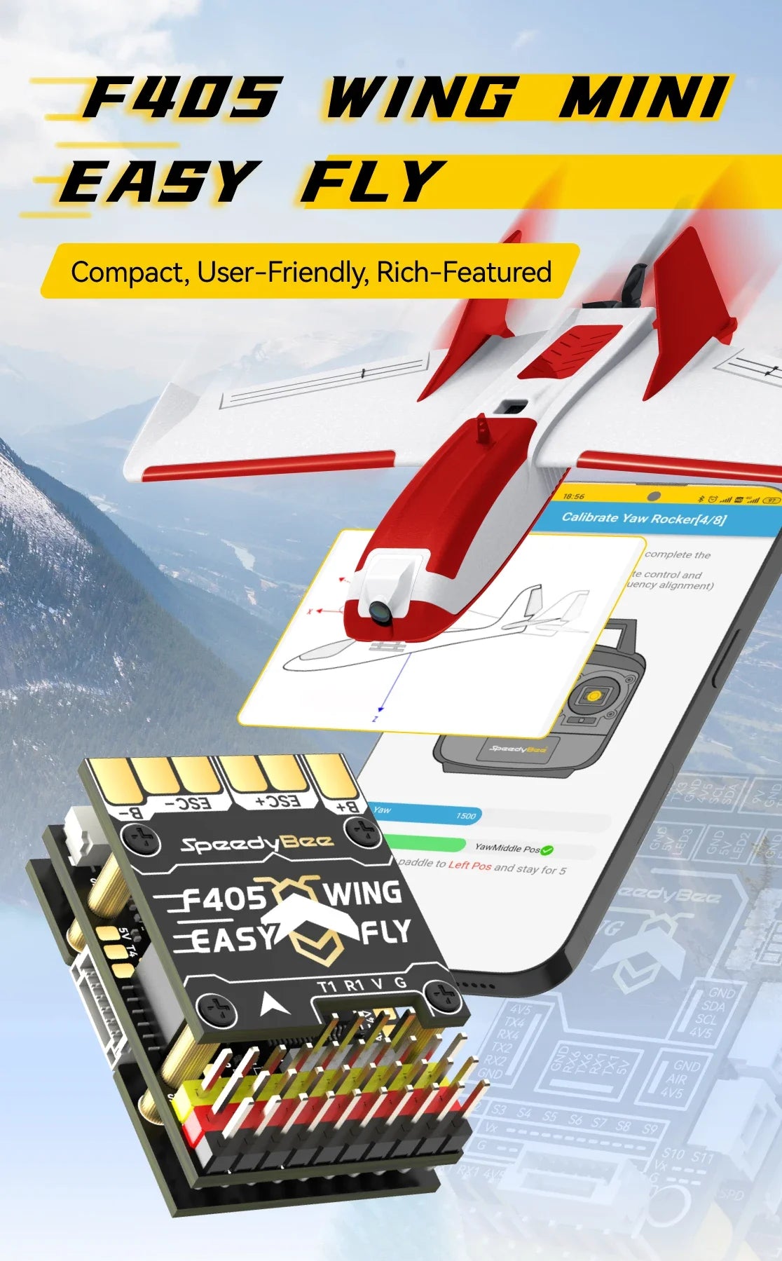 SpeedyBee F405 WING MINI Fixed Wing Flight Controller