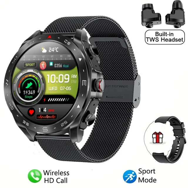 2024 New Smart Watch TWS 2-in-1 Bluetooth Earphones