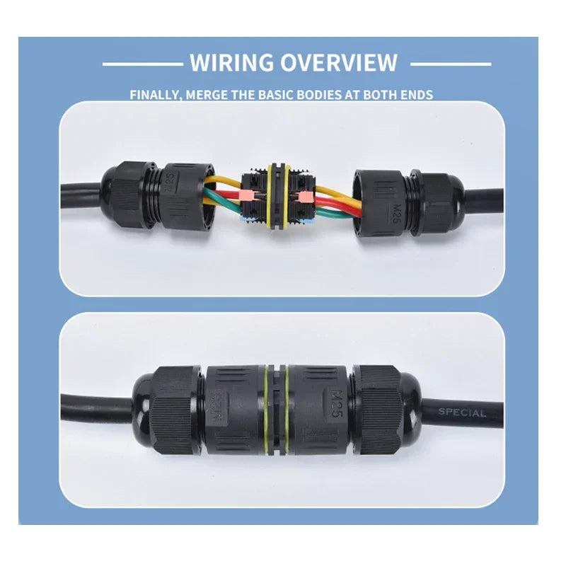 IP68 Outdoor Waterproof Junction Box Electrical Cable Connector,