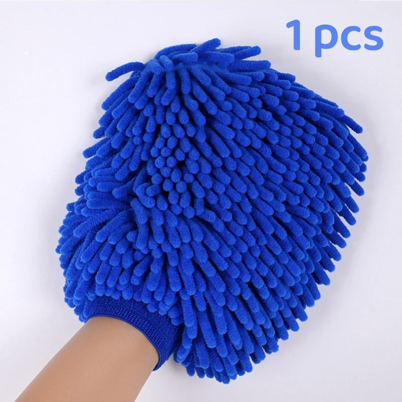 Microfiber cleaning gloves, car surface cleaning, interior cleaning,
