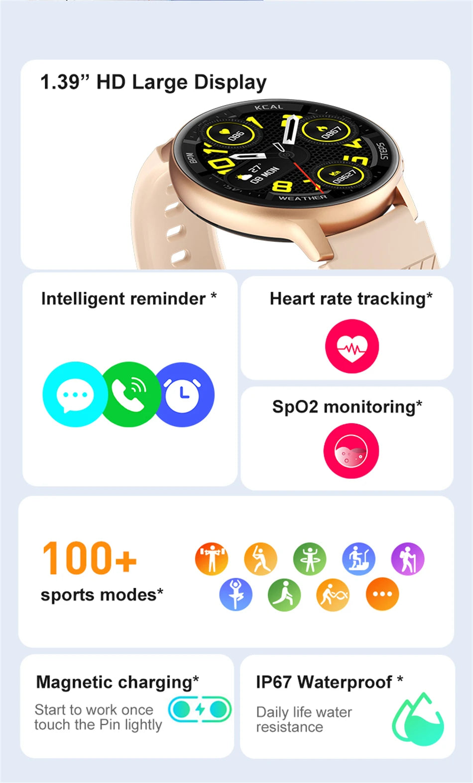 LIGE 2025 Smart Watch Women Bluetooth Call Custom