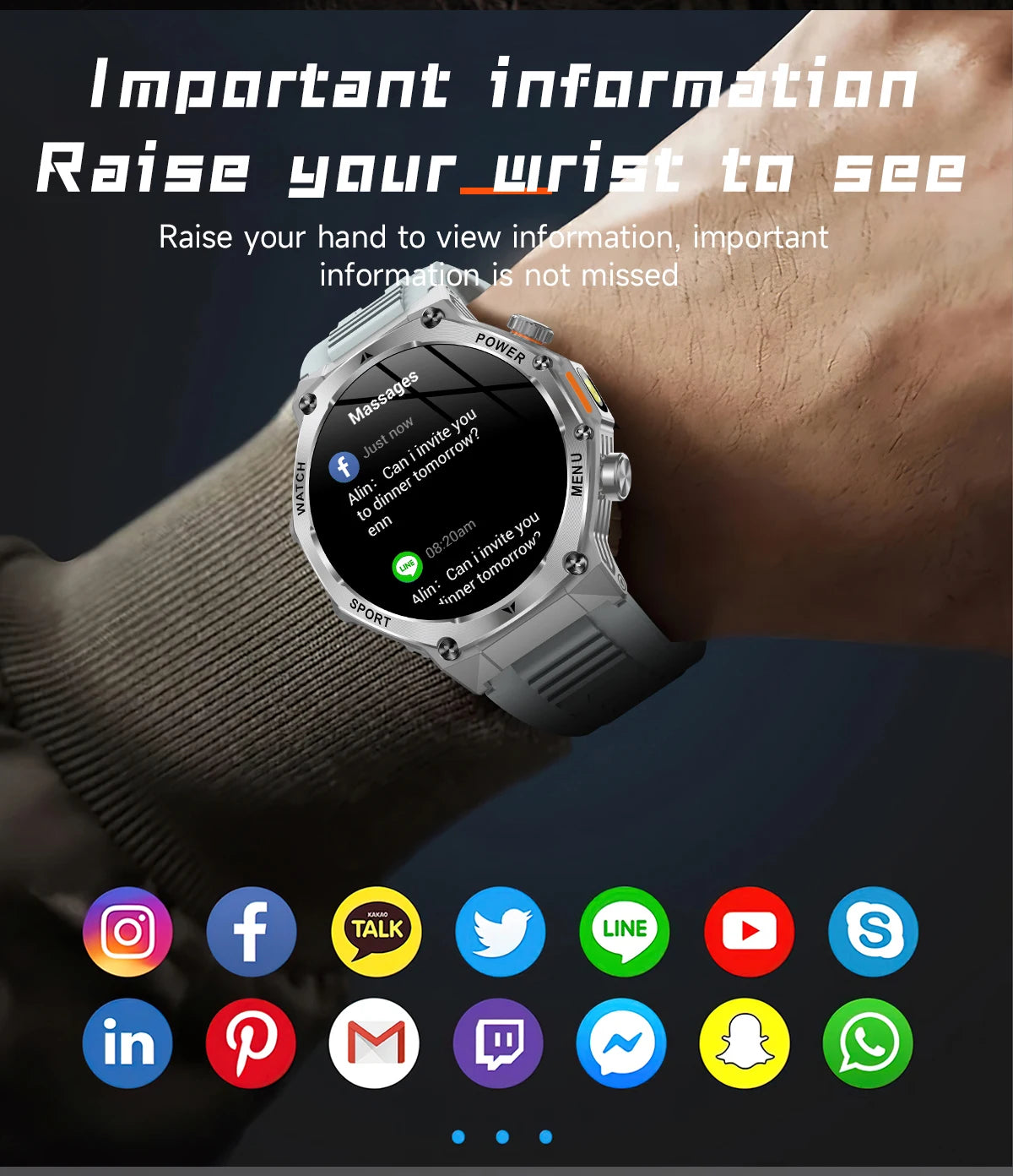 LIGE New Men Smart Watch Bluetooth Calling 800mAh