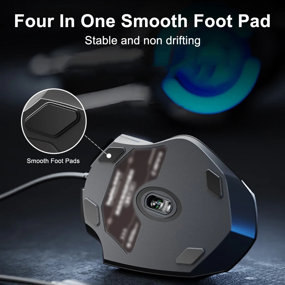 USB Wired Mouse, 7200 DPI Corded Computer Mouse