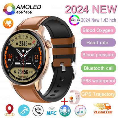 2024 New GPS Smart Watch Women True AMOLED