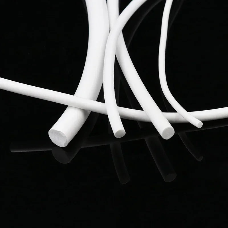 White Silicone Rubber Sponge Strip 1/2/3/4/5/6/7/8/9/10/12/14/16/18/20/25mm Round Foamed