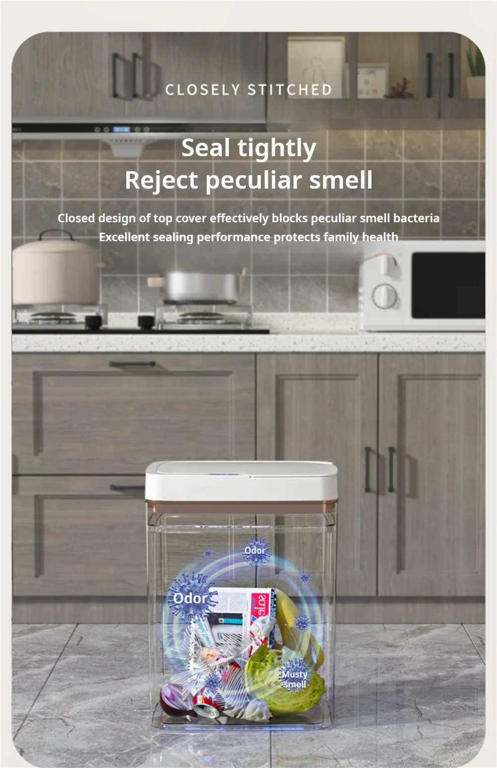 Smart Bathroom Trash Can Automatic Bagging Electronic Trash