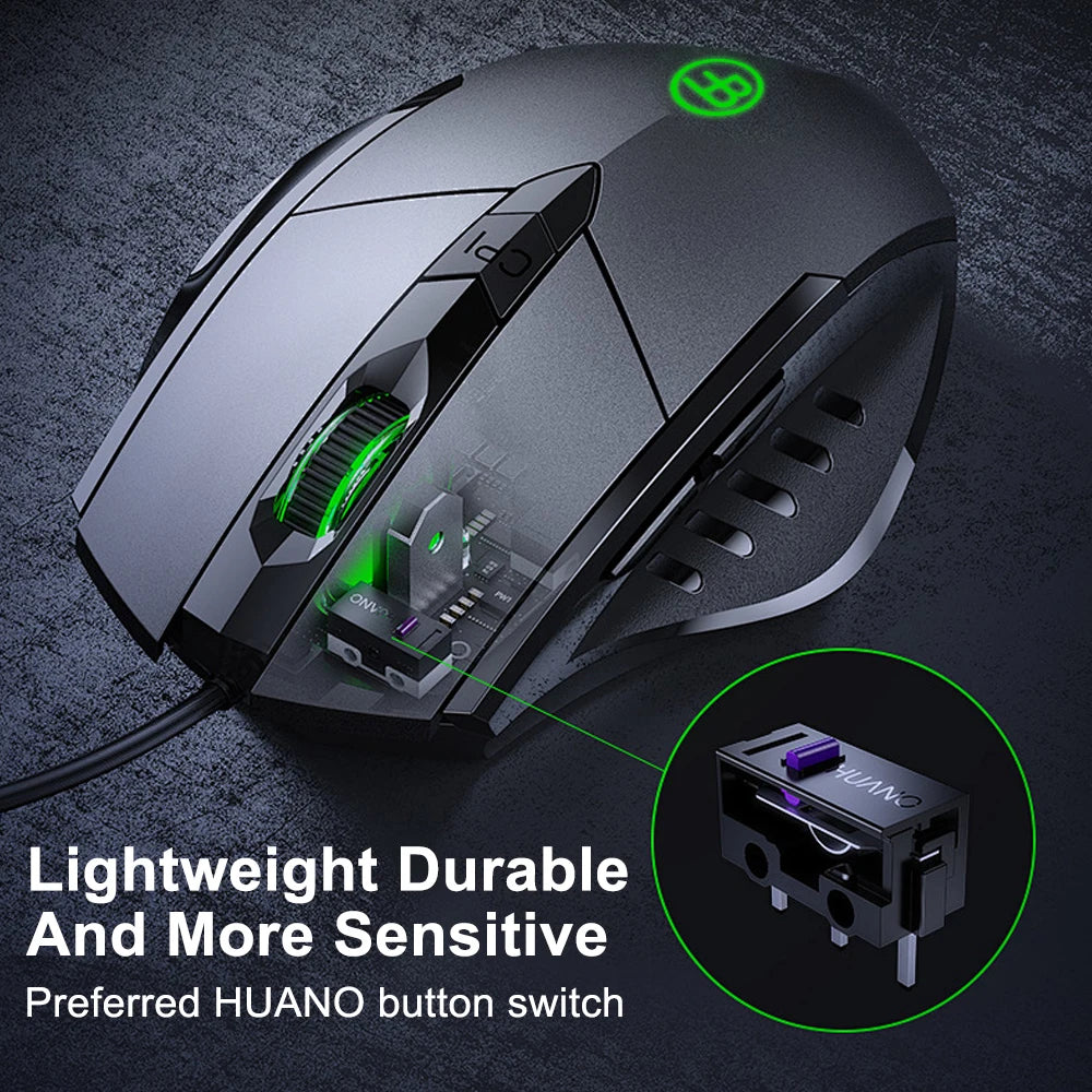 USB Wired Mouse, 7200 DPI Corded Computer Mouse