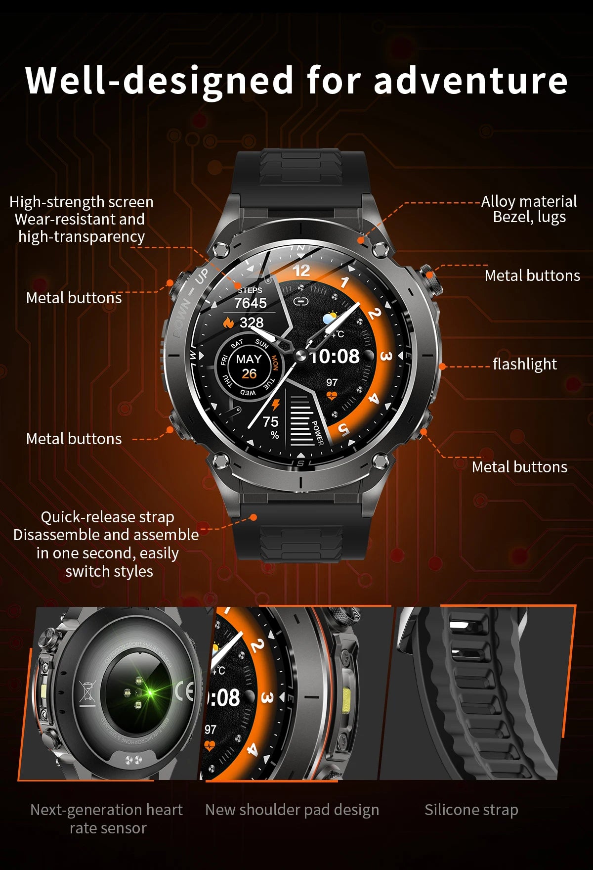2025 New Smart Watch Men 1000mAh Large Capacity