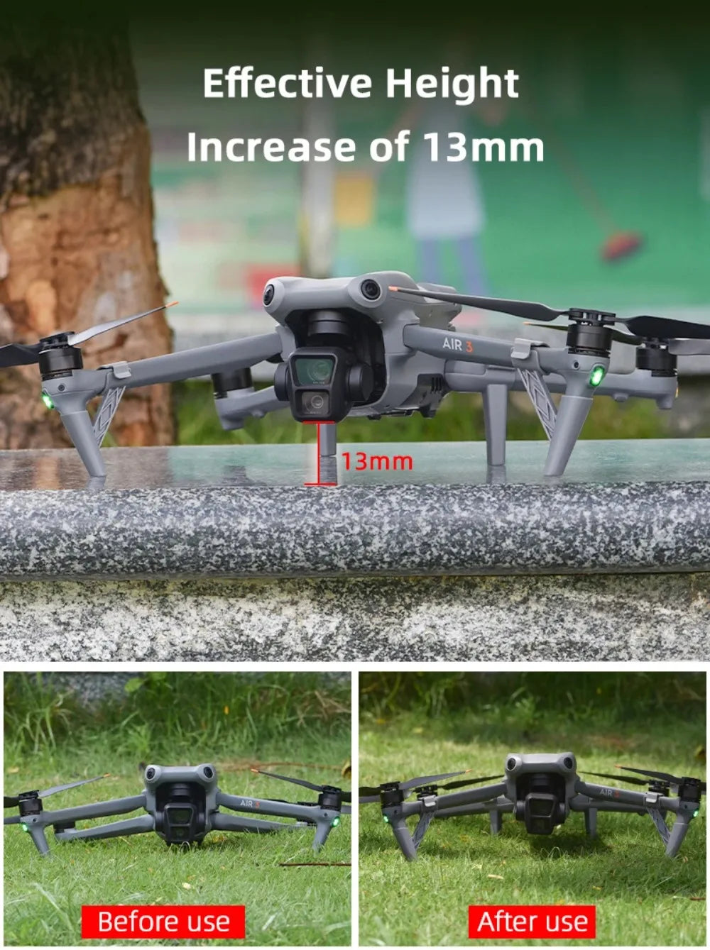 Lightweight Landing Gear for DJI Air 3 Increase