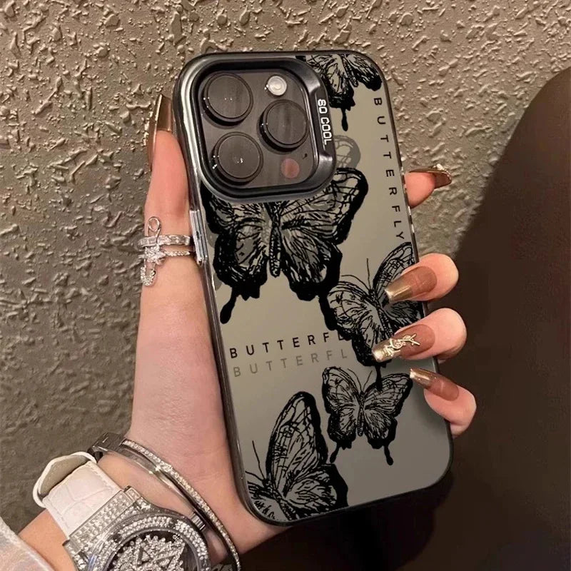 Retro Black Butterfly Phone Case For Iphone 16