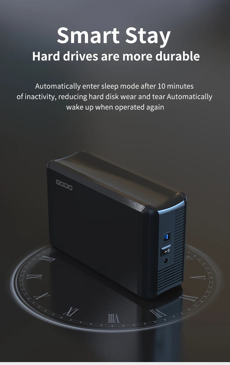 GODO Dual Bay RAID Hard Drive Enclosure 3.5