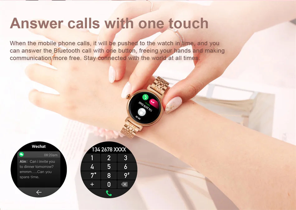 1.04 inch AMOLED Screen Fashion Ladies Smart Watch