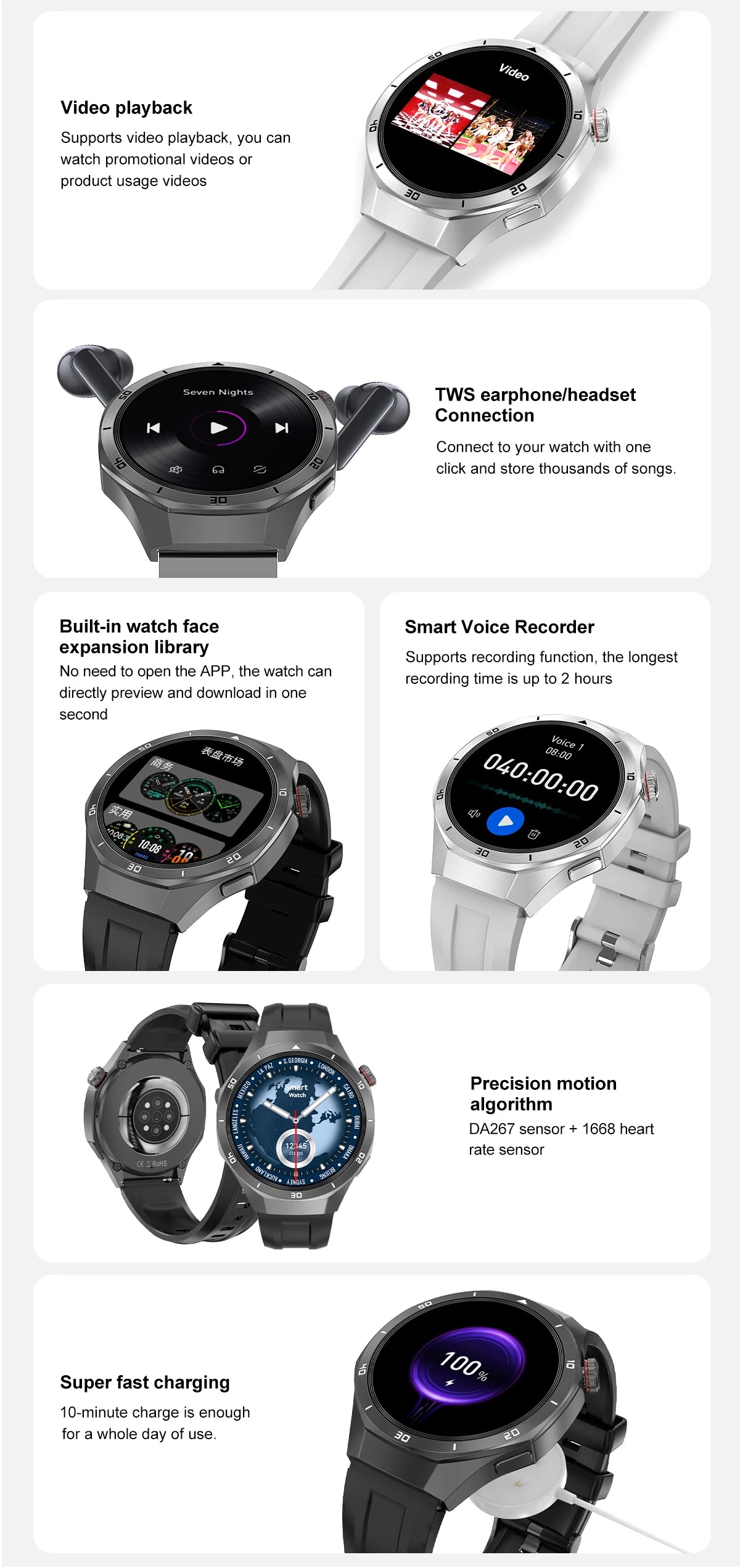 2025 Fashion 32GB Big Memory Men Smart Watch