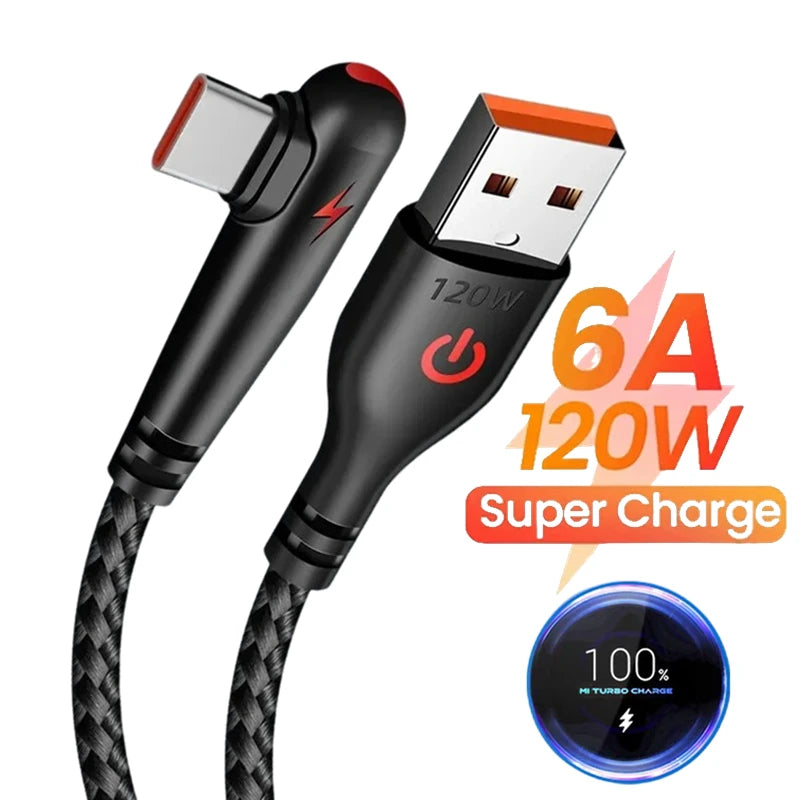 90 Degree Elbow Type C USB Fast Charging