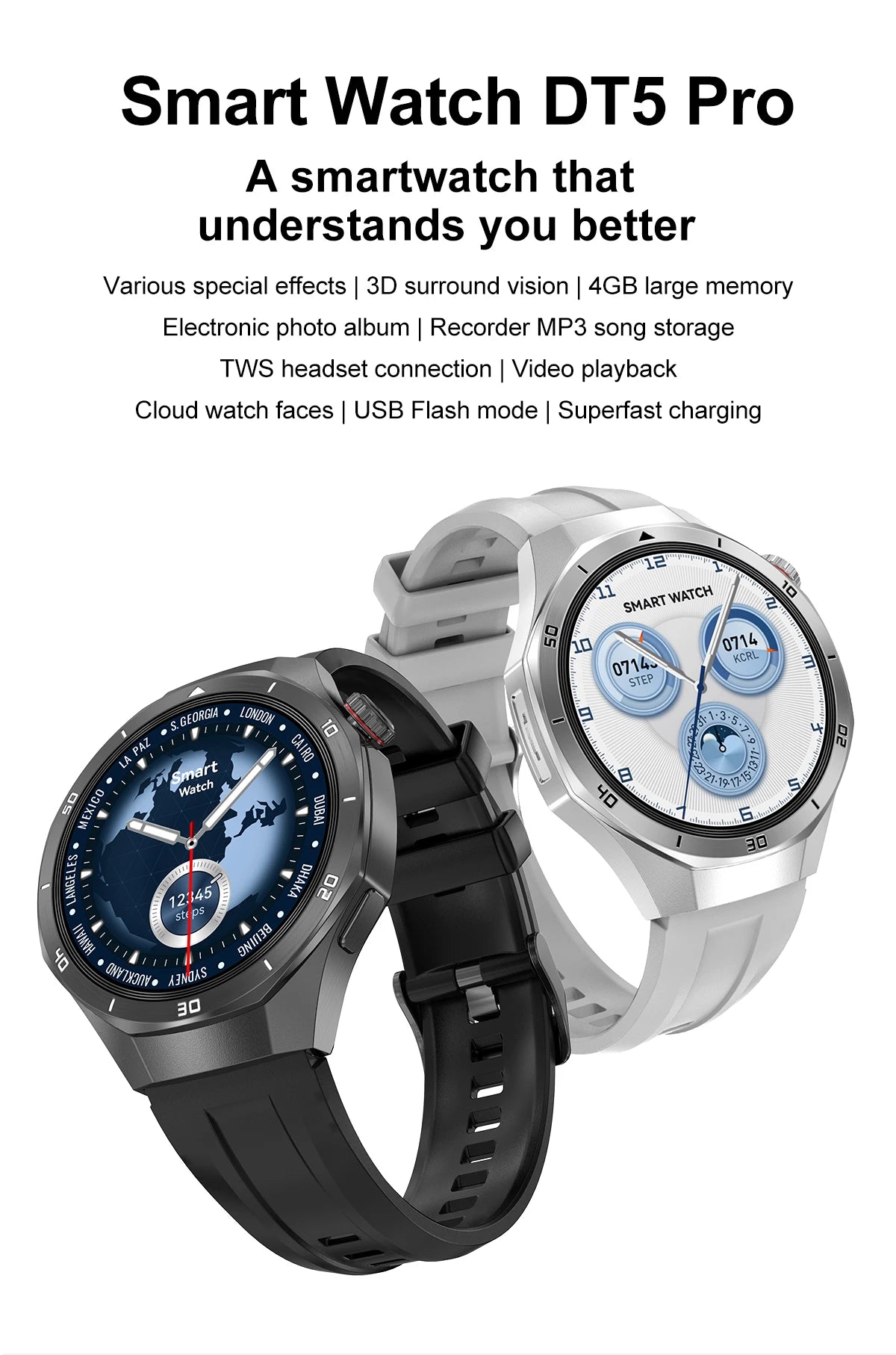 2025 Fashion 32GB Big Memory Men Smart Watch