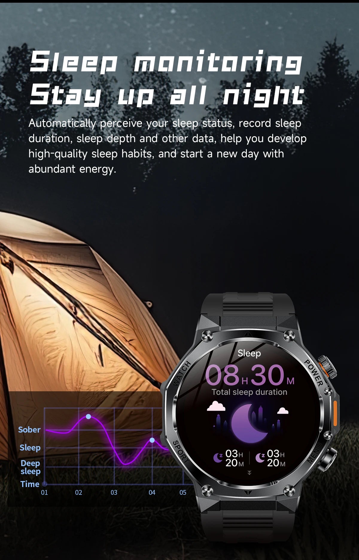 LIGE New Men Smart Watch Bluetooth Calling 800mAh