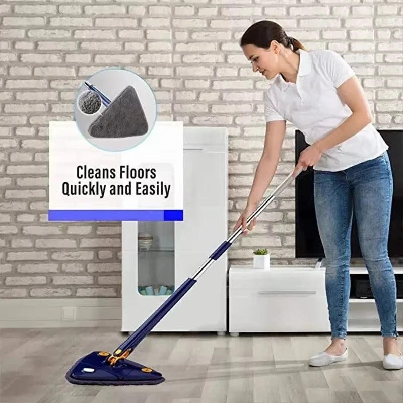 Rotatable Telescopic Triangle Mop 360° Spin Cleaning Mop