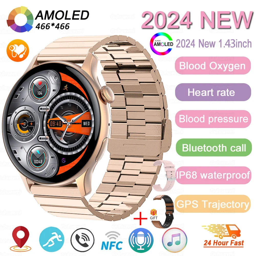 2024 New GPS Smart Watch Women True AMOLED