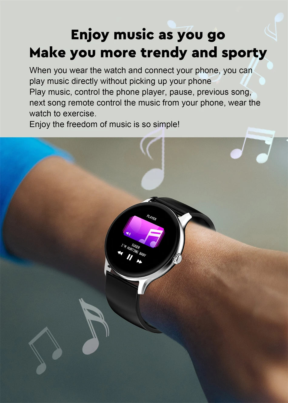 LIGE Women Smart band Watch Real-time Weather Forecast