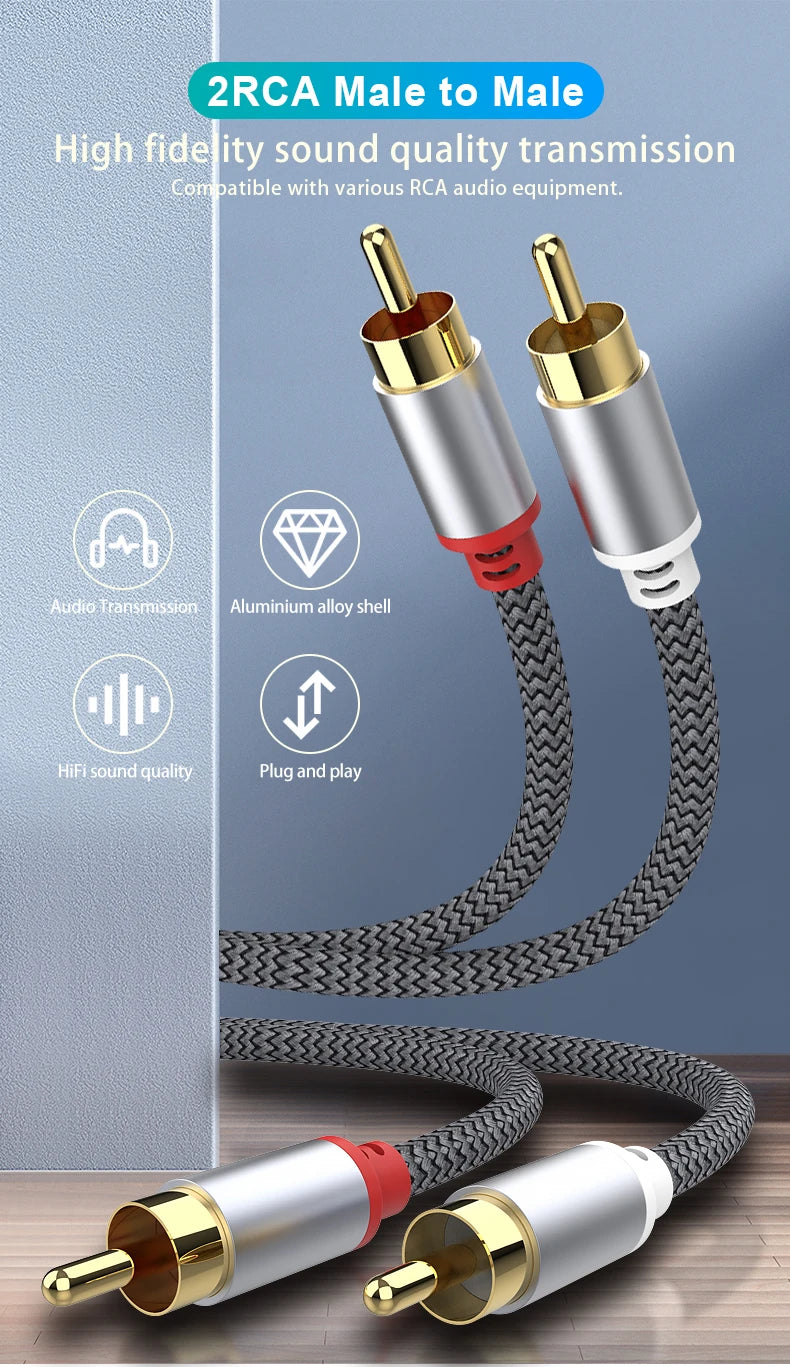 RCA Cable 2 Rca To 2 Rca Stereo