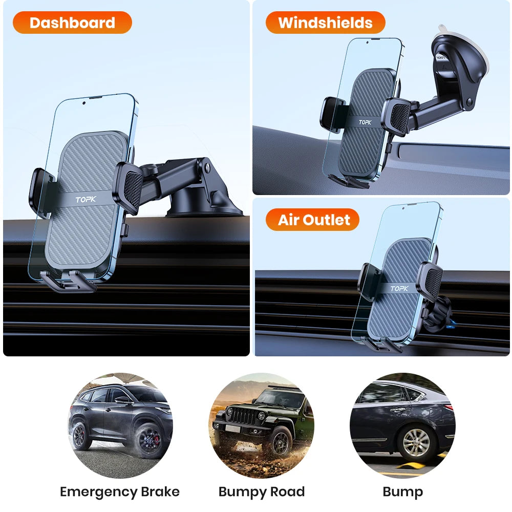 TOPK Car Phone Holder Super Stable Car Phone