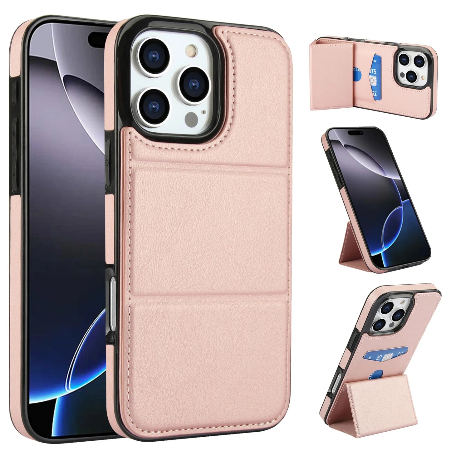 PU+TPU Leather Wallet Magnet Card Holder Phone Case