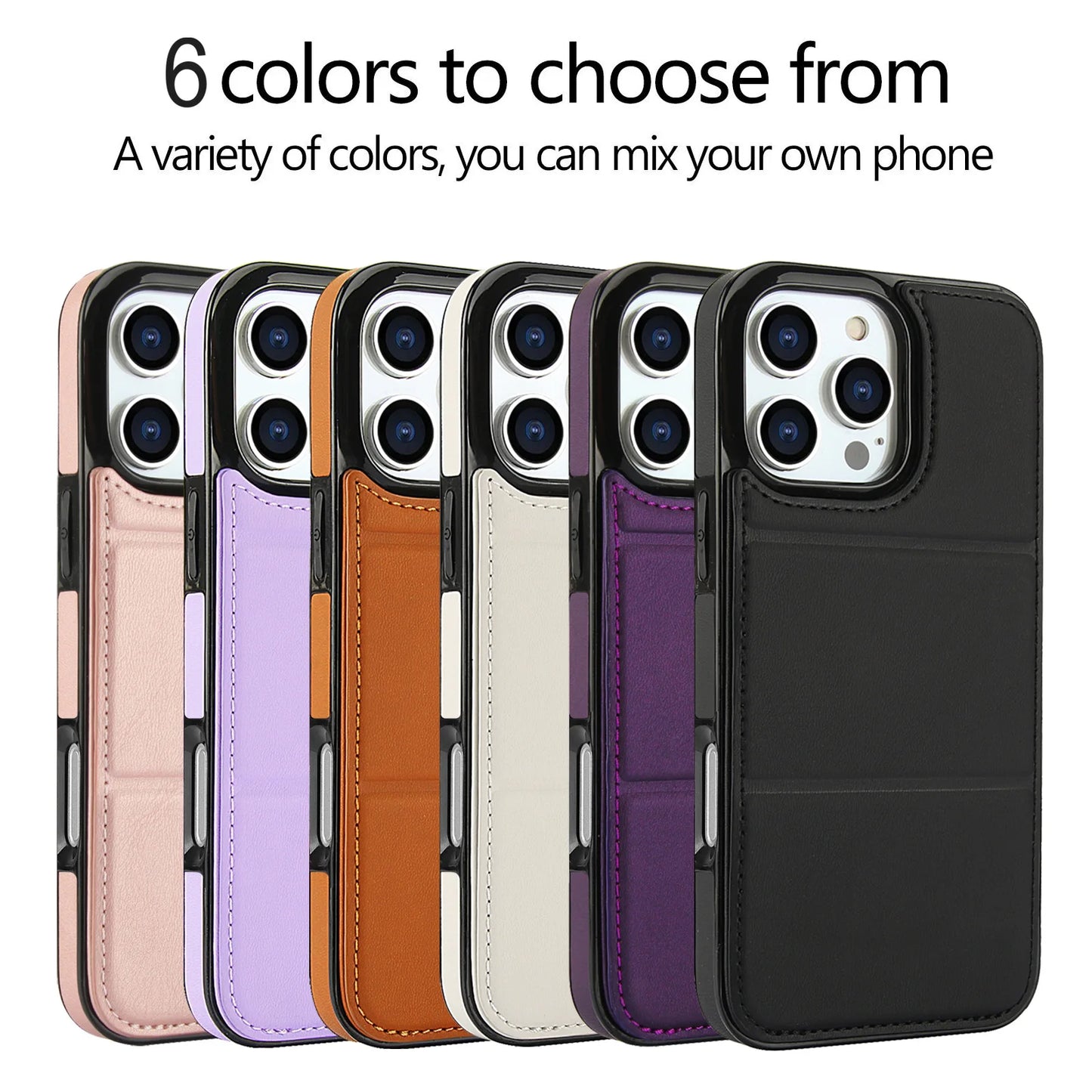 PU+TPU Leather Wallet Magnet Card Holder Phone Case