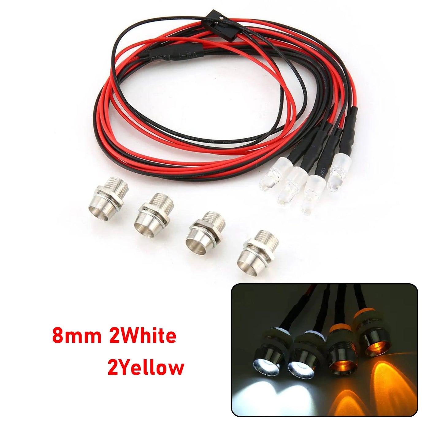 RC LED Light Kit Headlamps for 1/10 1/8