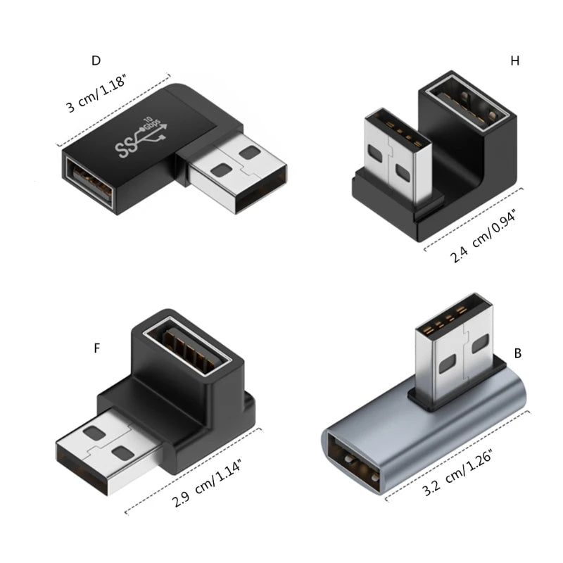 90 Degree USB 3.0 Male to Female Right
