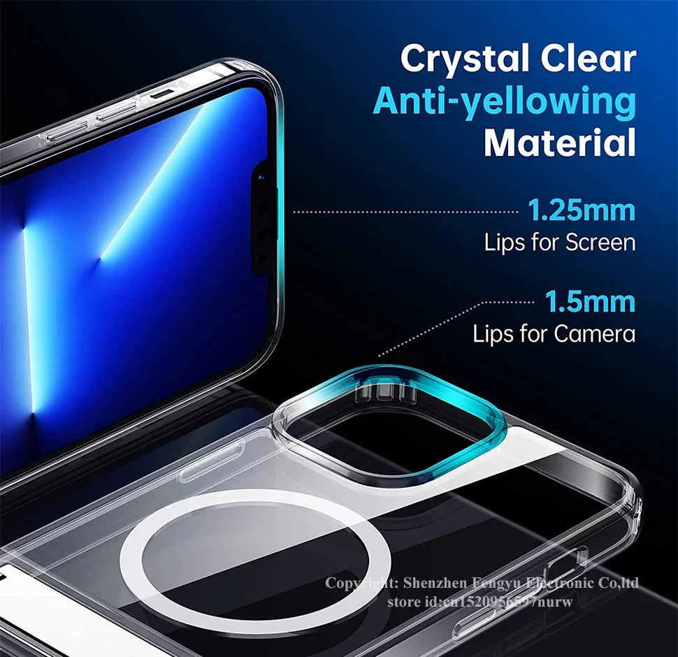 Clear Magnetic Phone Case for iPhone 16 15