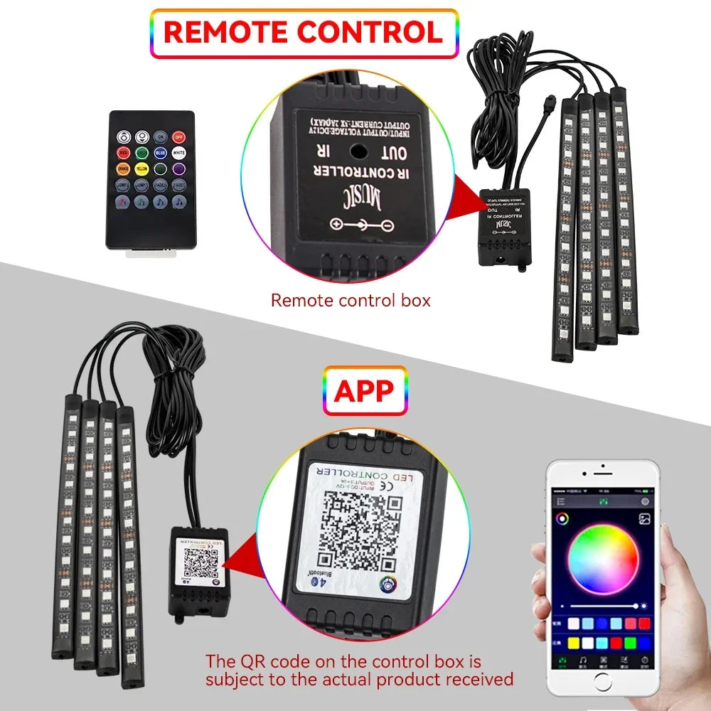 Neon 36 48 72 LED Car Interior Ambient