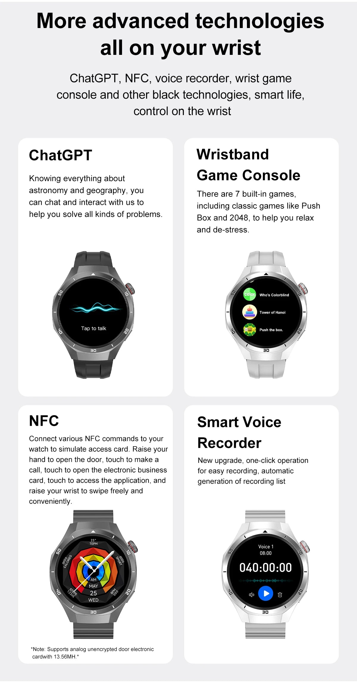 2025 Fashion 32GB Big Memory Men Smart Watch