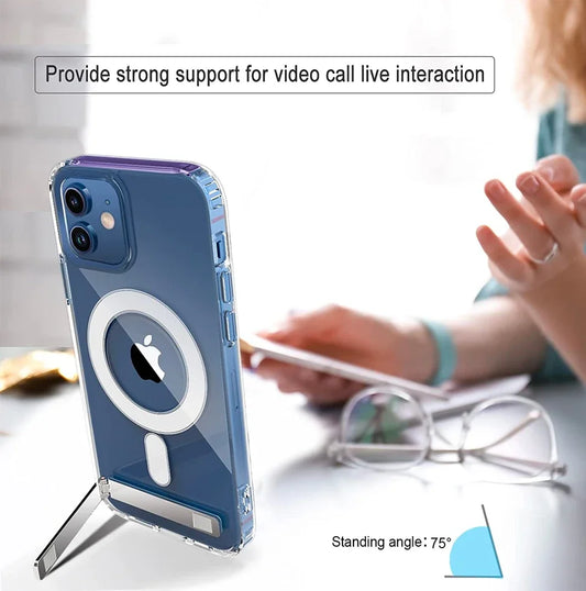 Clear Magnetic Phone Case for iPhone 16 15