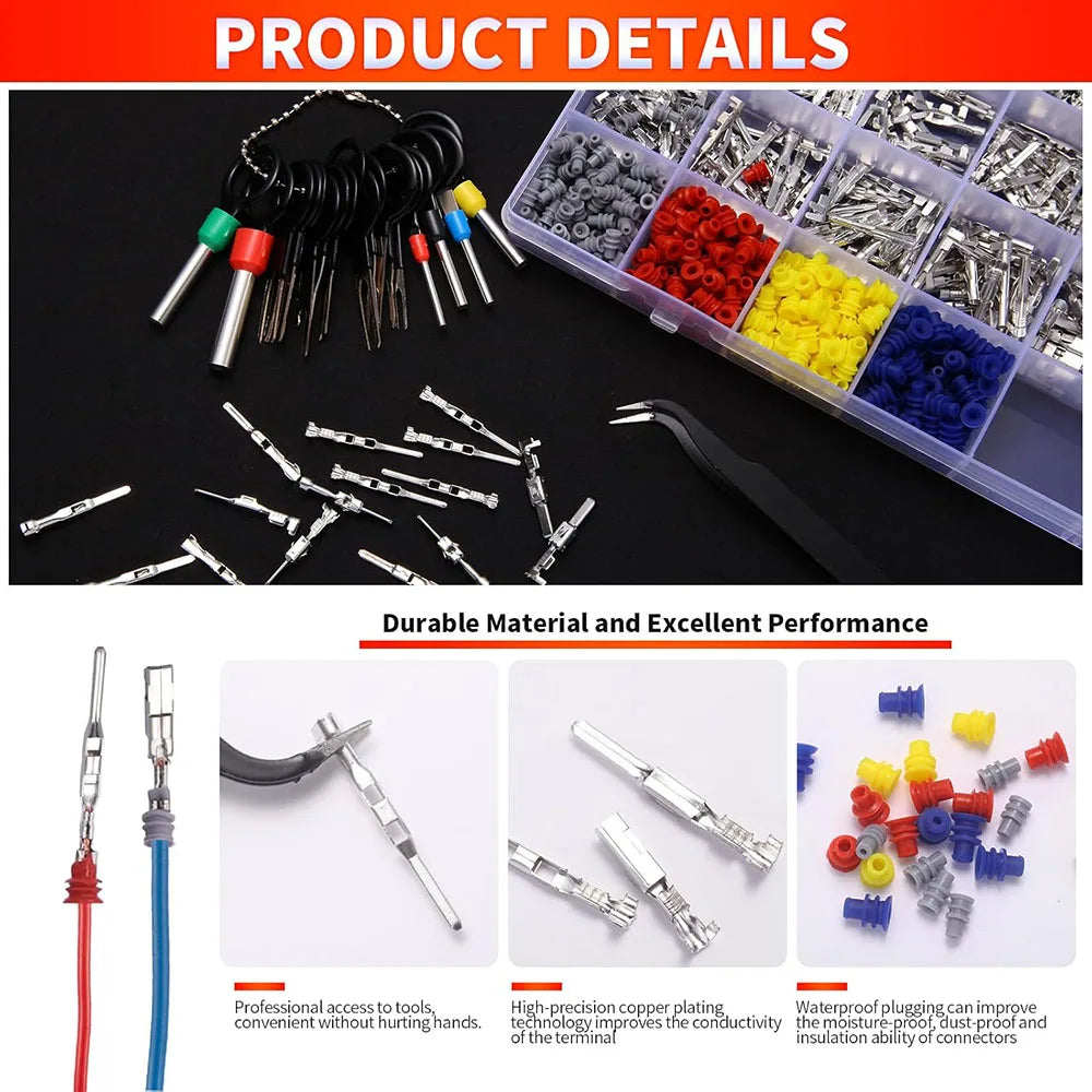 24 types 900PCS automotive pin connector kit 1-3.5mm